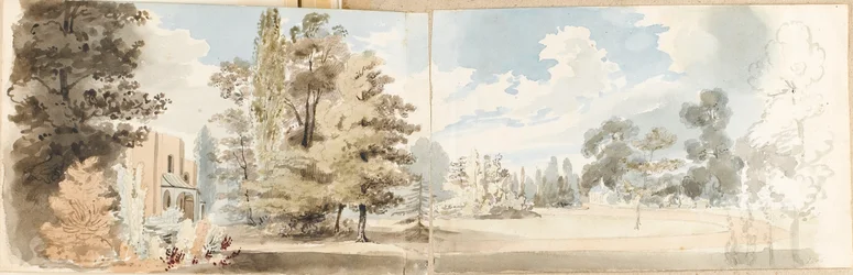 La maison et les jardins de Merton depuis le sud-est