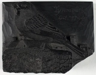Bloc de bois pour « Le Moineau », tiré de Une histoire des oiseaux britanniques