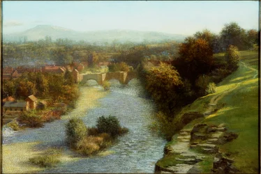 Une inondation en octobre, Ludlow, Shropshire, 1930