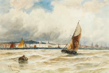 Hôpital de Greenwich et Collège naval depuis la Tamise