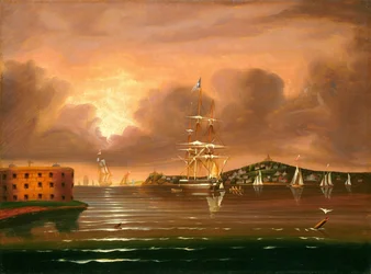 Ciel menaçant, baie de New York