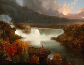Vue lointaine des chutes du Niagara, 1830