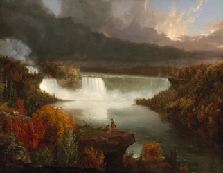 Vue lointaine des chutes du Niagara, 1830