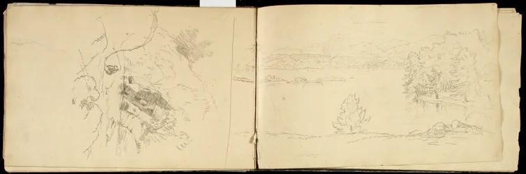Hoosick ou Saddle Mountain et lac près de Pittsfield, vers 1832