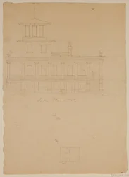 Élévation latérale de la villa proposée à Catskill