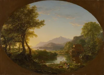 Le moulin, coucher de soleil