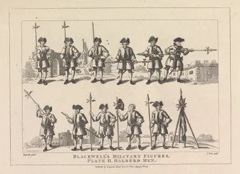 Figures militaires de Blackwell, Planche II, Hommes à hallebarde