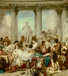 Détail de : Les Romains de la décadence, Peinture par Thomas Couture (1815-1879)