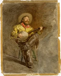 Cow-boy chantant, vers 1892 (aquarelle)