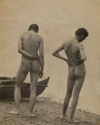 Thomas Eakins et John Laurie Wallace sur une plage, 1883
