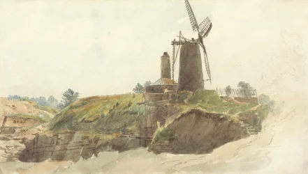Paysage avec moulin à vent