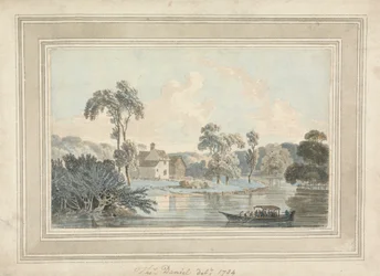 Ferme, rivière et péniche