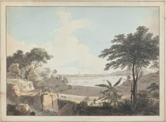 Vue de la rivière Canton, près de Whampoa, Chine