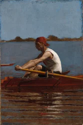 John Biglin dans un skiff simple