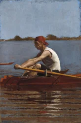 John Biglin dans un skiff, 1874