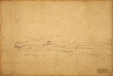 Dessin en perspective pour Les Frères Biglin tournant le piquet