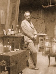 Thomas Eakins dans son étude, 1889