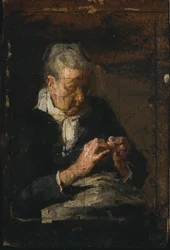 Femme tricotant