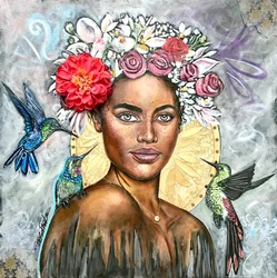 Queen Beauty, 2019 (technique mixte sur toile)