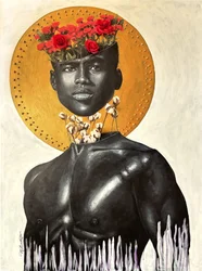 Roses redéfinies I, 2023 (technique mixte sur toile)