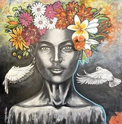 Smoking Beauty, 2018 (technique mixte sur toile)