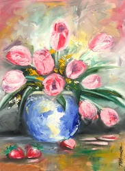 Lever de tulipe, 2014 (huile sur toile)