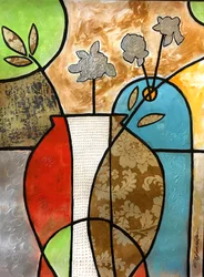 Vases et roses d