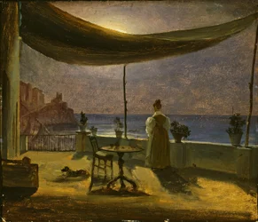Une terrasse à Amalfi au clair de lune