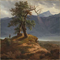 Paysage avec un voyageur