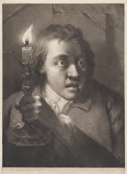 Mann mit Kerze