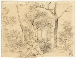 Gainsborough dessinant dans les bois