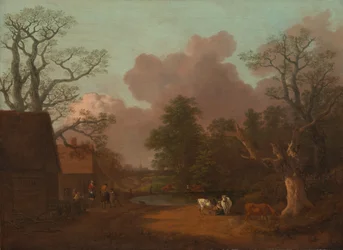Paysage avec une laitière