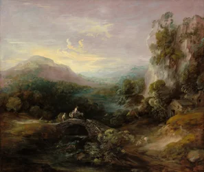 Paysage de montagne avec pont, vers 1783-1784