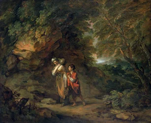 Paysage rocheux avec Agar et Ismaël