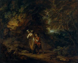 Paysage rocheux avec Agar et Ismaël, vers 1788