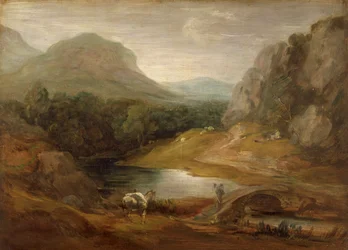 Paysage rocheux avec un pont, 1783-1785