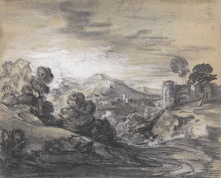 Paysage boisé avec château