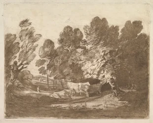 Paysage boisé avec bergers et vaches, 1er août 1797