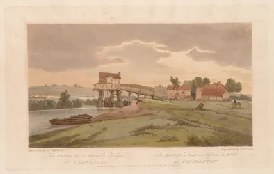 Une sélection de vingt des vues les plus pittoresques de Paris : Le moulin à eau au-dessus du pont...1803