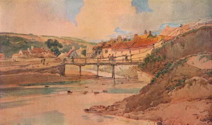 Le vieux pont en bois, vers 1800