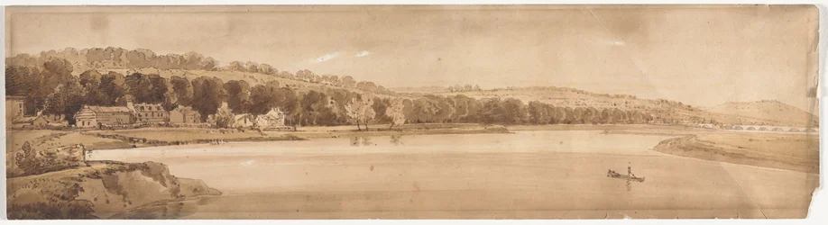 Vingt vues de Paris et des environs : Vue de Saint-Cloud et du Mont Calvaire prise du Pont de Sèvres