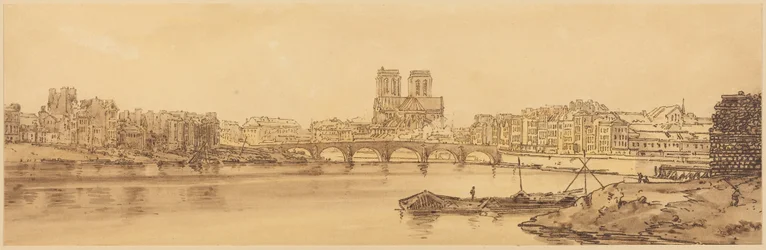 Vue du pont de la Tournelle et de Notre-Dame prise depuis l