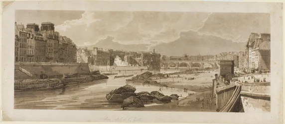 Vue de la ville avec le Louvre, etc., prise du Pont Marie, de Une sélection de vingt des vues les plus pittoresques de Paris