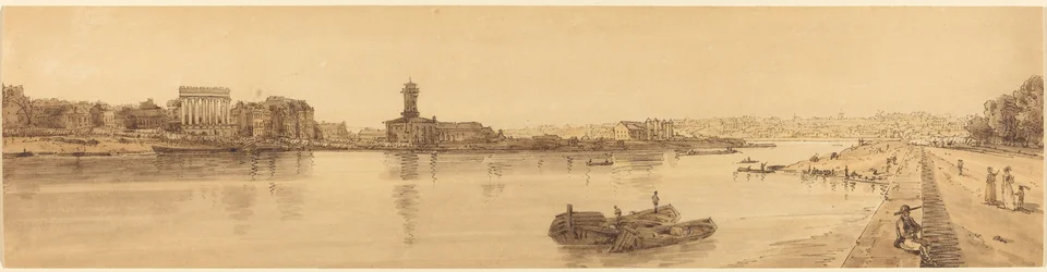 Vue du village de Chaillot depuis le Pont de la Concorde : pl.17