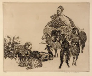Sans titre (Arabe avec des chèvres)