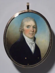 Paire de miniatures: Portrait d