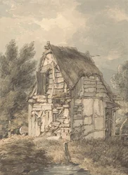 Cabane à Demi-Timber et au Toit de Chaume