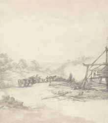 Déchargement des supports de fosse à Coalbrookdale