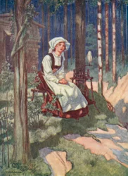 Edvard Grieg : The Waiting of Solvejg (lithographie couleur)