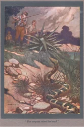 Le serpent a levé la tête (lithographie couleur)